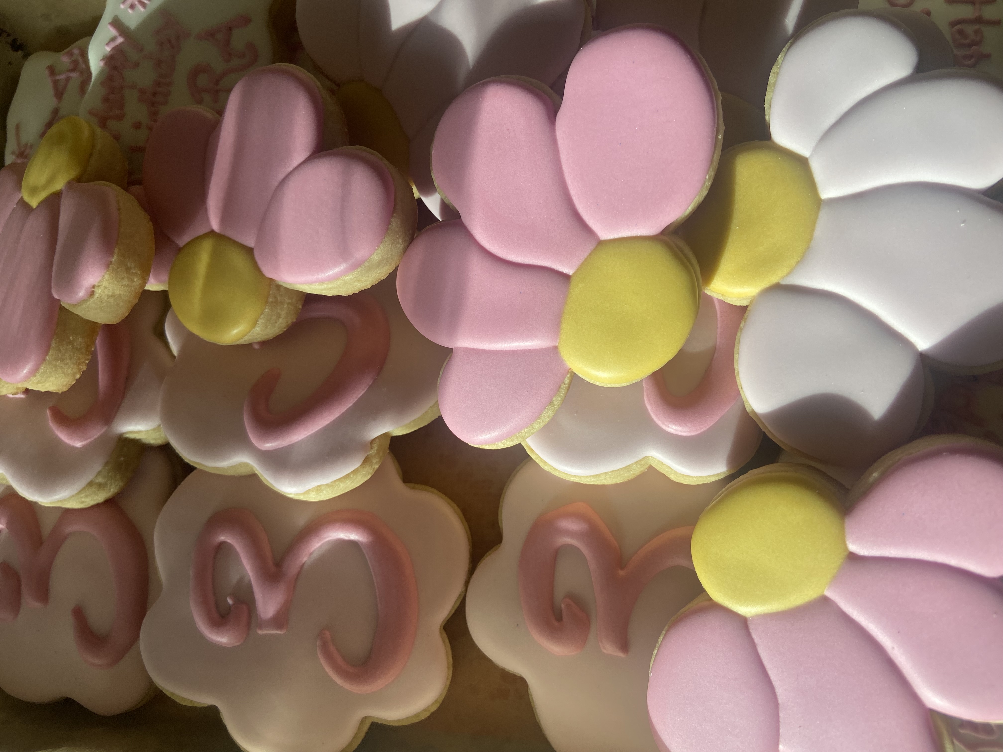 a set of birthday themed sugar cookies